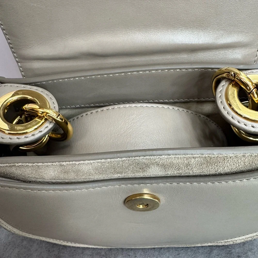 Chloe Gray Crossbody Bag with Gold Ring - Picture 5 of 9